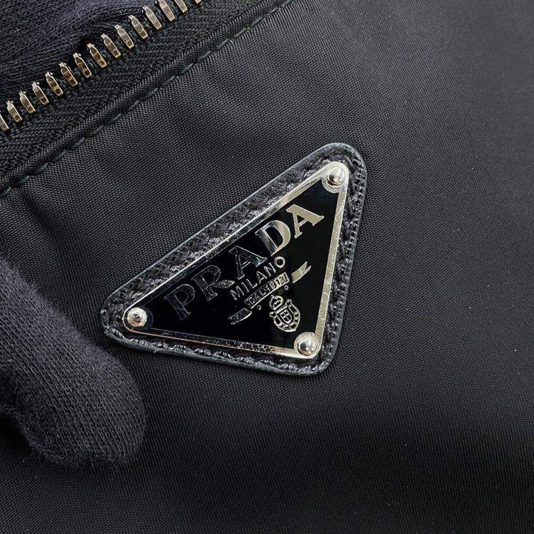 Pre Owned Prada Re-Nylon Shoulder Bag Black Nylon Leather