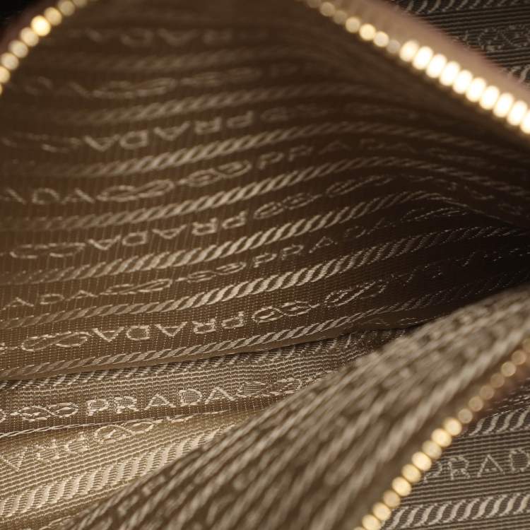 Pre Owned Prada Open Promenade Brown Saffiano Lux Leather Satchel