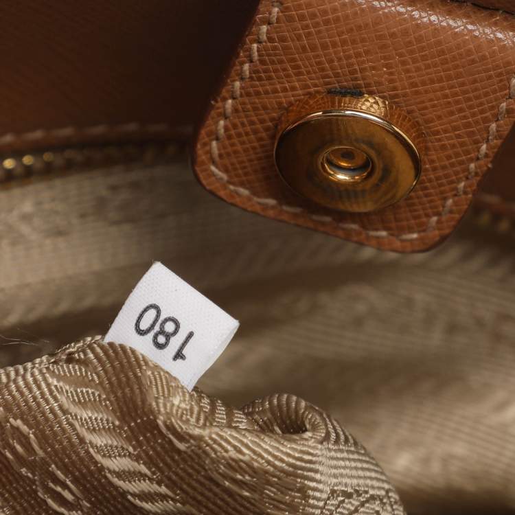 Pre Owned Prada Open Promenade Brown Saffiano Lux Leather Satchel