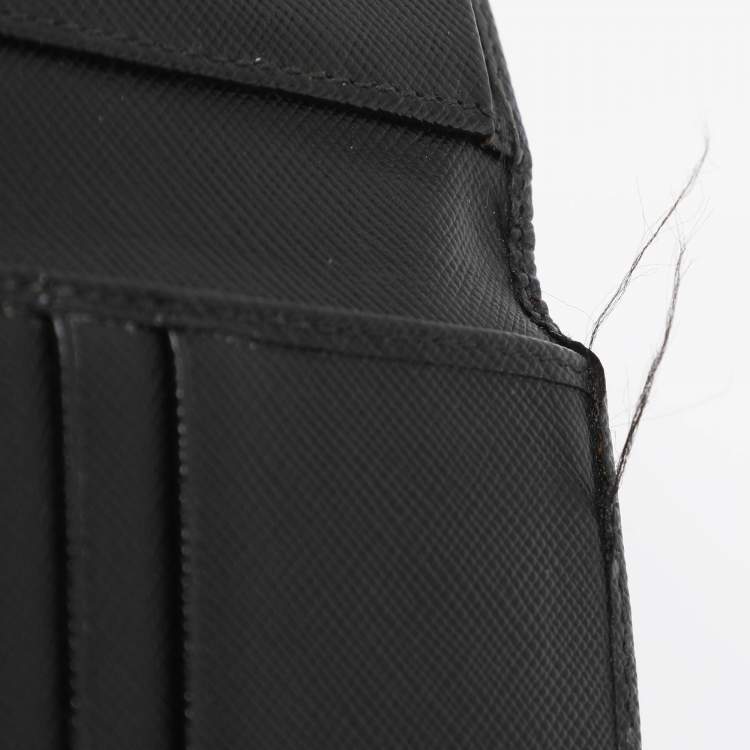 Pre Owned Prada Black Saffiano Lux Leather Bifold Wallet