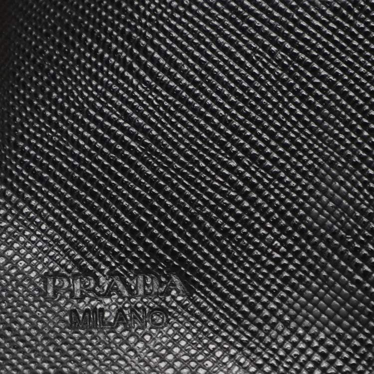 Pre Owned Prada Black Saffiano Lux Leather Bifold Wallet