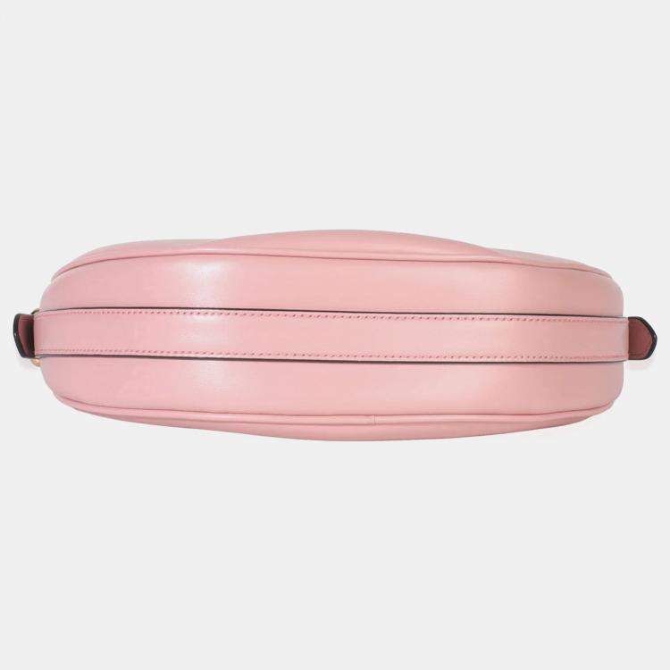 Pre Owned Prada Pink Smooth Calfskin Arque Half Moon Hobo