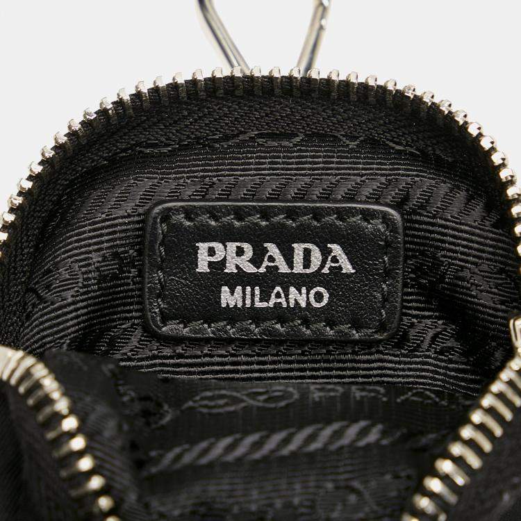 Pre Owned Prada Black Re-Nylon & Spazzolato Pocket Crossbody