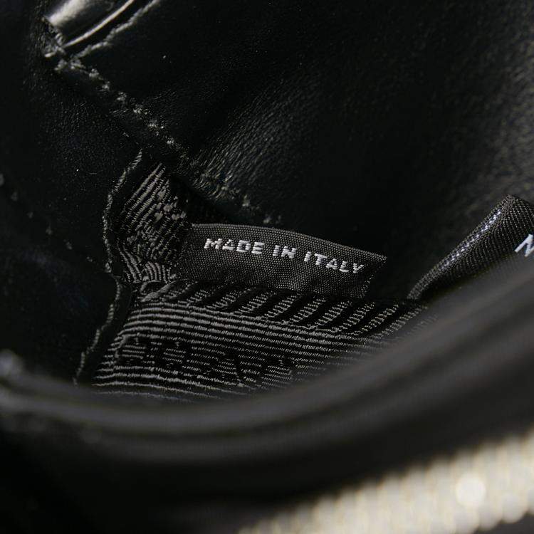 Pre Owned Prada Black Re-Nylon & Spazzolato Pocket Crossbody