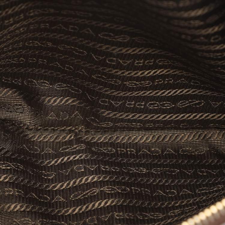 Pre Owned Prada Galleria Double Zip Small Brown Saffiano Lux Leather Tote