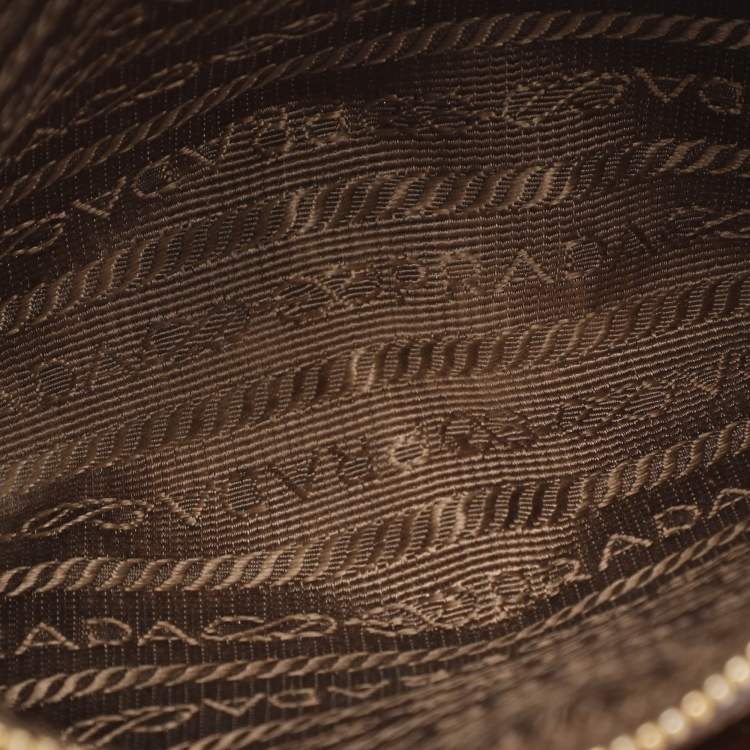 Pre Owned Prada Galleria Double Zip Small Brown Saffiano Lux Leather Tote