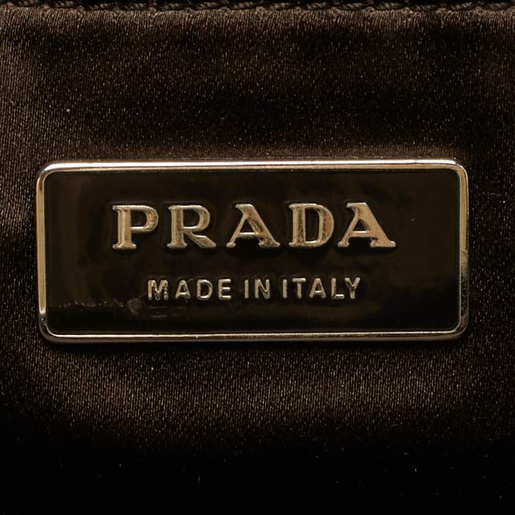 مملوكة مسبقًا Prada Dark Brown/Yellow Canvas and Leather Bowler Bag