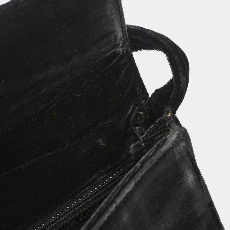 Pre Owned Prada Black Velvet Handbag