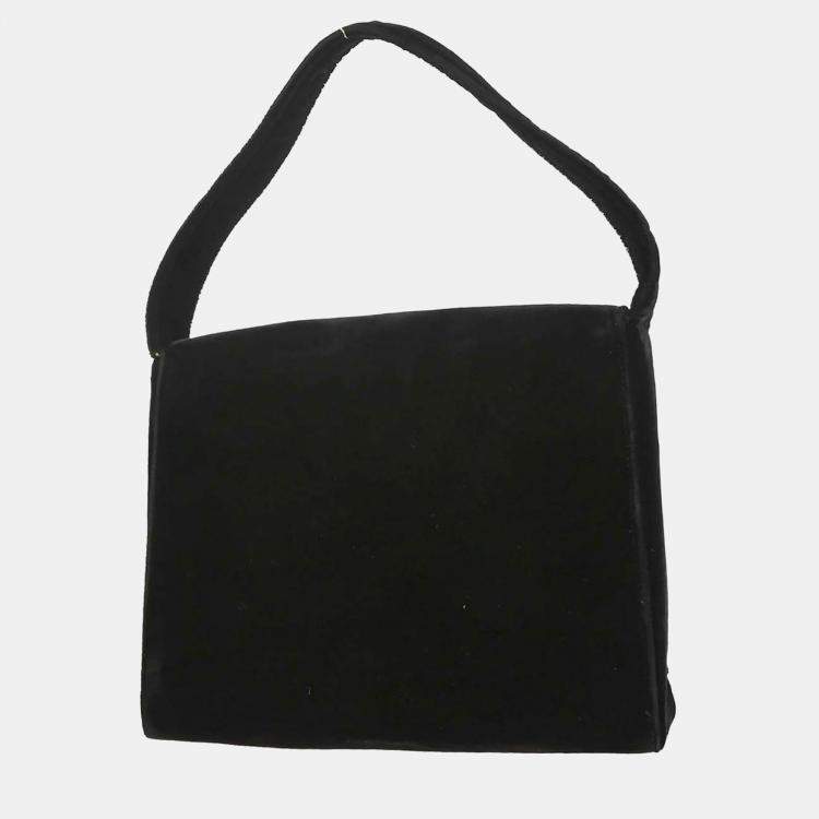 Pre Owned Prada Black Velvet Handbag
