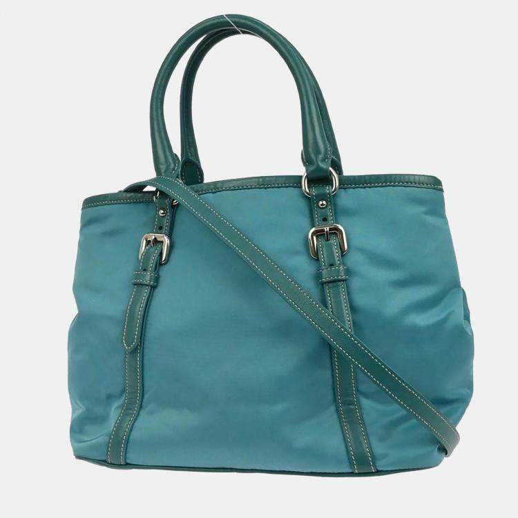 Pre Owned Prada 2way Blue Nylon Shoulder Bag