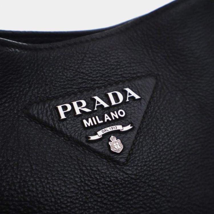 مملوكة مسبقًا Prada Medium Vitello Daino Black Crossbody Bag