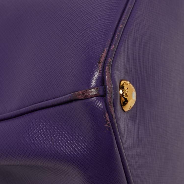 Pre Owned Prada Double Zip Large Saffiano Leather Tote