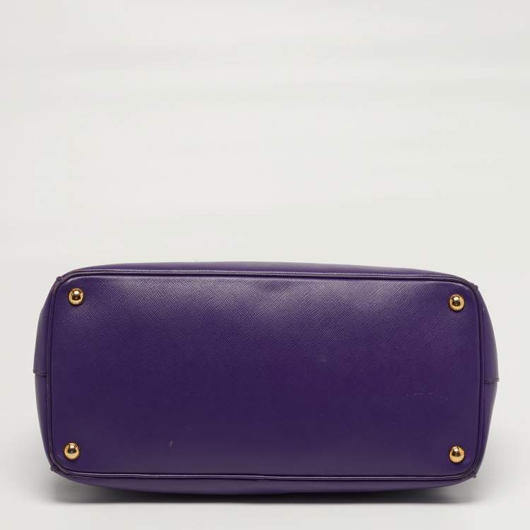 Pre Owned Prada Double Zip Large Saffiano Leather Tote