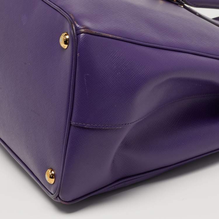 Pre Owned Prada Double Zip Large Saffiano Leather Tote