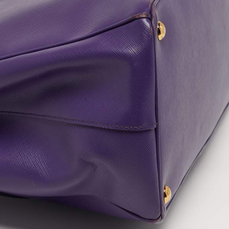 Pre Owned Prada Double Zip Large Saffiano Leather Tote