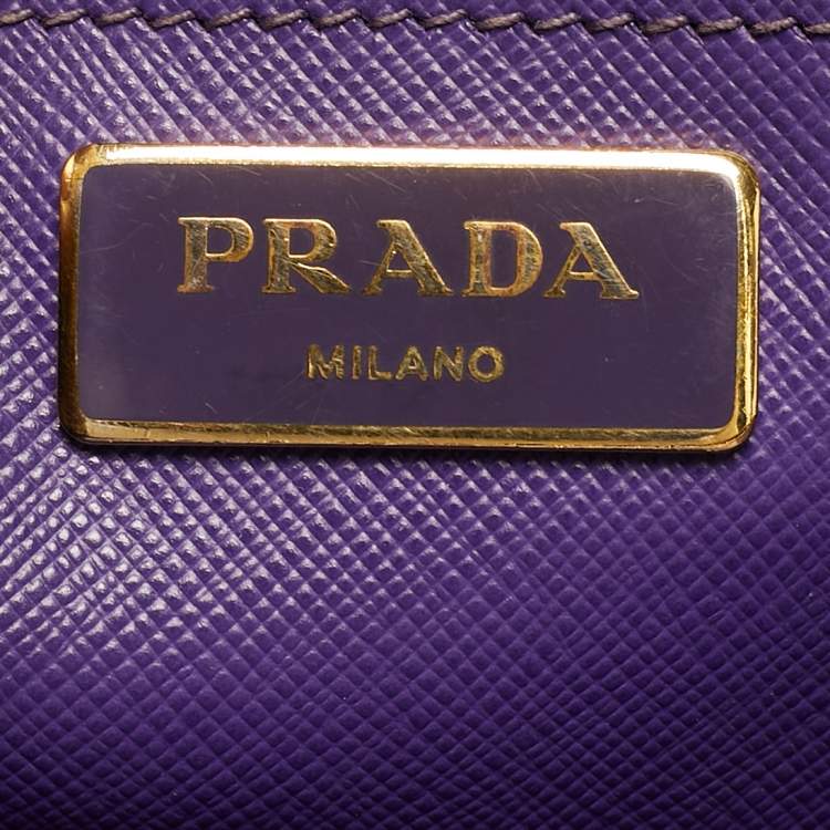 Pre Owned Prada Double Zip Large Saffiano Leather Tote