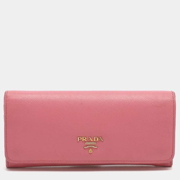 مملوكة مسبقًا Prada Pink Saffiano Leather Wallets