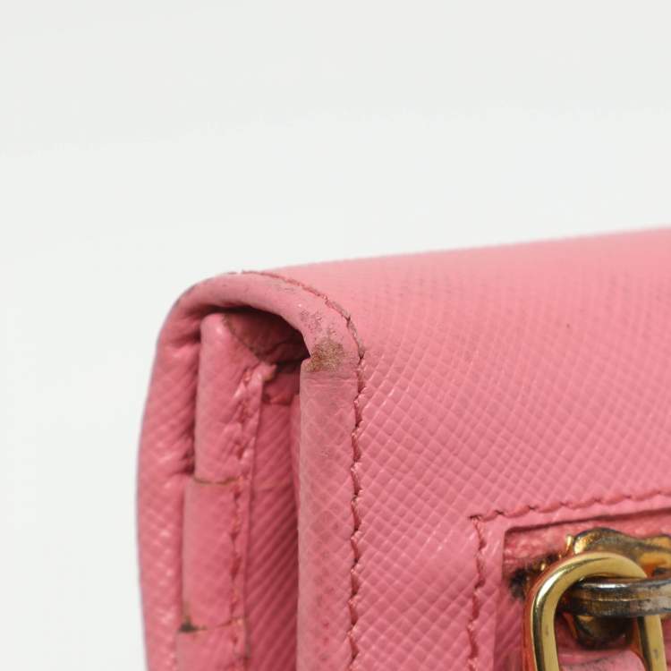مملوكة مسبقًا Prada Pink Saffiano Leather Wallets