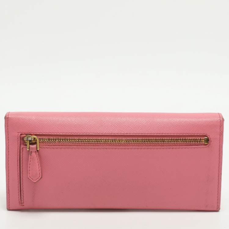مملوكة مسبقًا Prada Pink Saffiano Leather Wallets