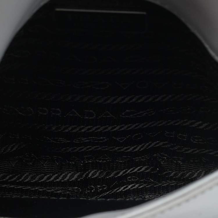 Pre Owned Prada Cleo Mini Grey Spazzolato Leather Shoulder Bag