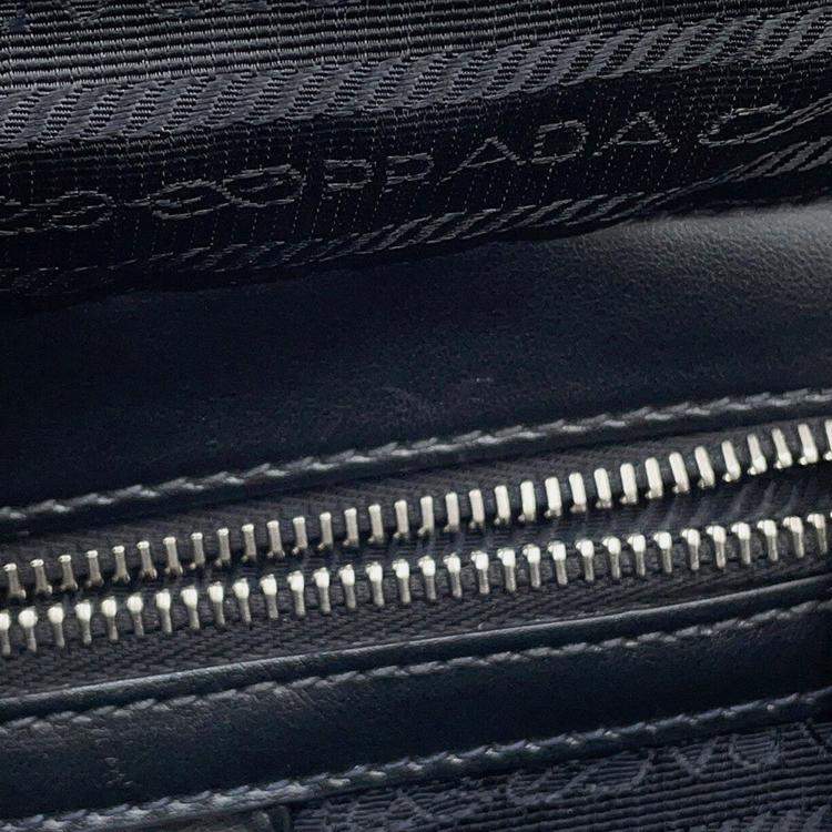 Pre Owned Prada Saffiano Leather 2Way Handbag Blue Leather