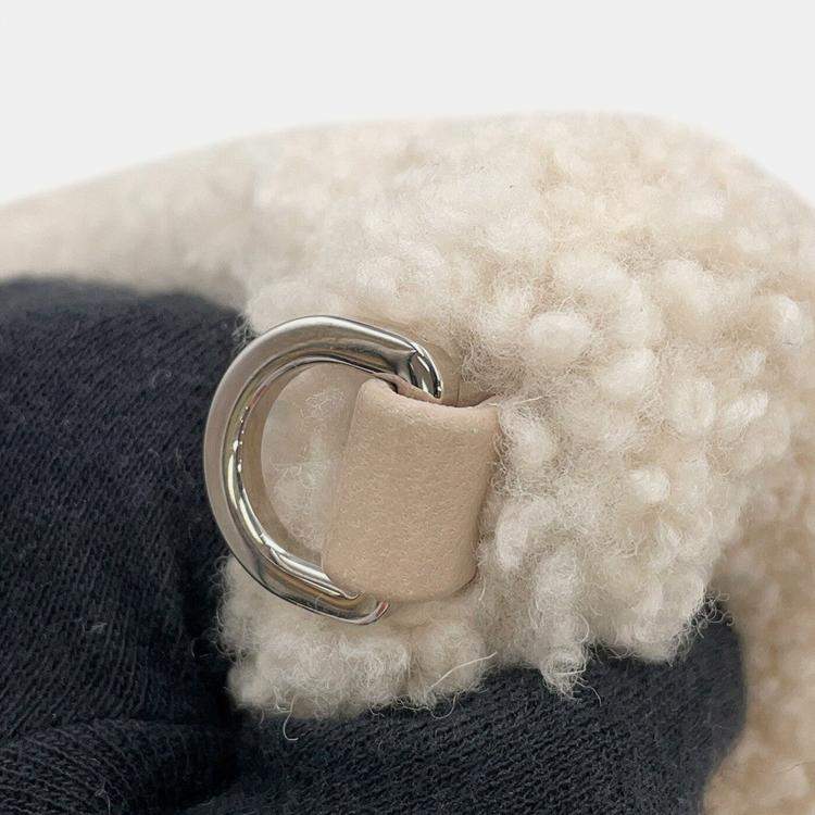 Pre Owned Prada Hobo Bag Shoulder Bag Beige Pile