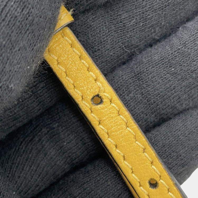 Pre Owned Prada Duet 2Way Bag Yellow Calf Leather Saffiano Leather 