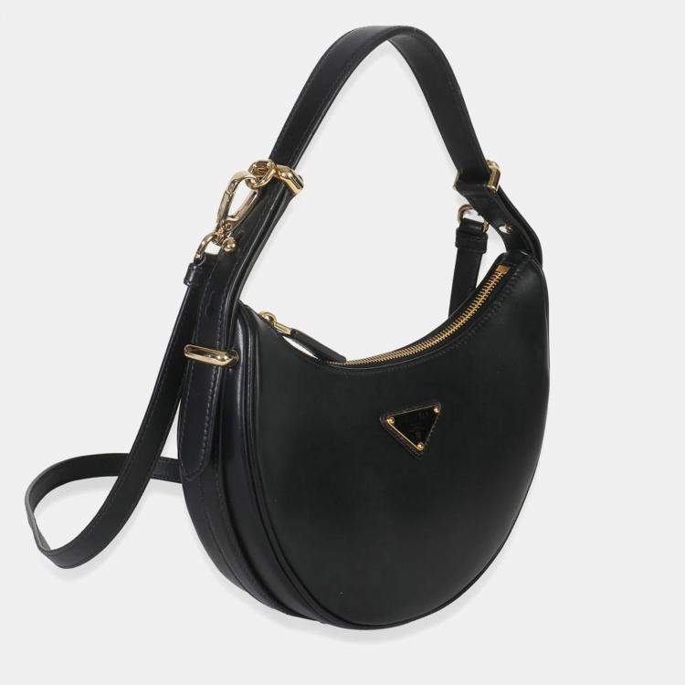Pre Owned Prada Black Soft Calfskin Small Arque Shoulder Bag