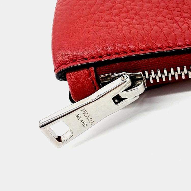 Pre Owned Prada Red Leather clutch