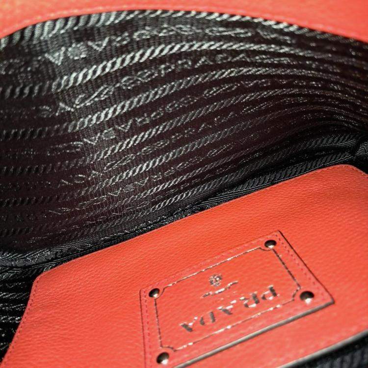 Pre Owned Prada Red Leather clutch