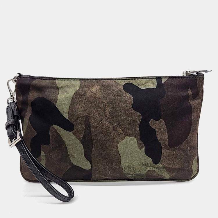 Pre Owned Prada Multicolor Fabric camouflage pouch