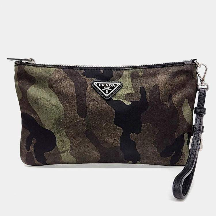 Pre Owned Prada Multicolor Fabric camouflage pouch