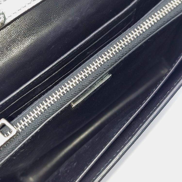 Pre Owned Prada Grey Leather Saffiano Mini Crossbody Bag