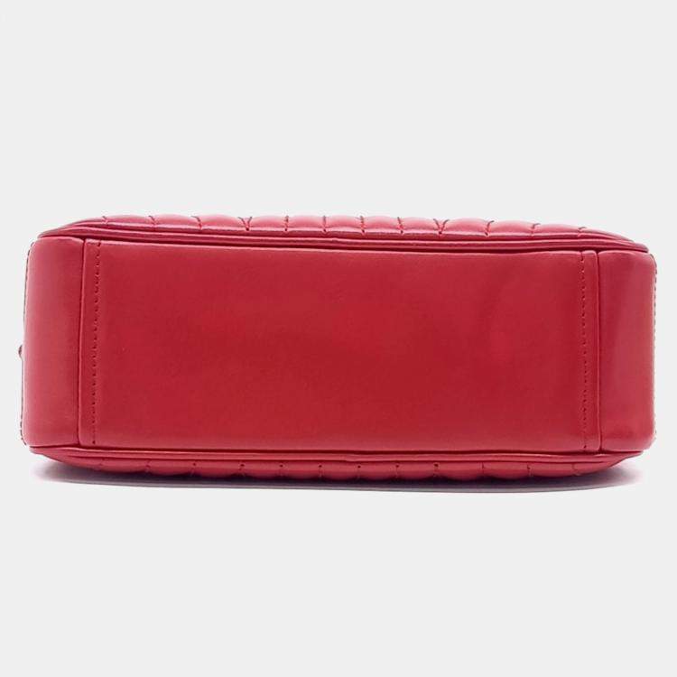 Pre Owned Prada Red Leather Soft Calf Diagram Crossbody Bag