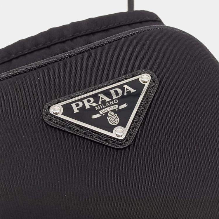 Pre Owned Prada Black Nylon Re-Nylon Phone Holder and Crossbody Bag