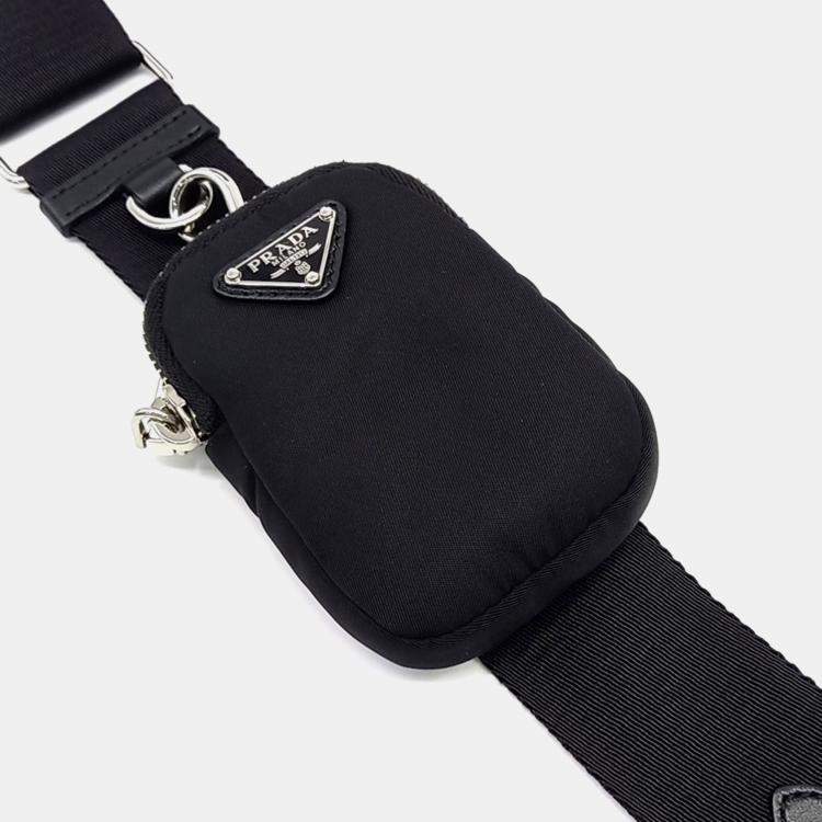 Pre Owned Prada Black Re-Nylon Tessuto Quilted Shoulder Bag