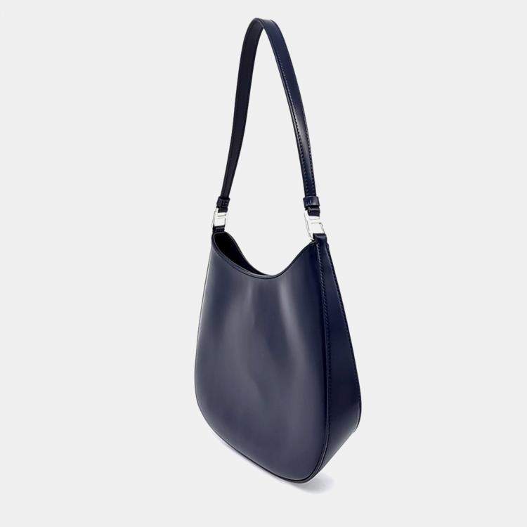 Pre Owned Prada Navy Blue Leather Cleo Hobo Bag