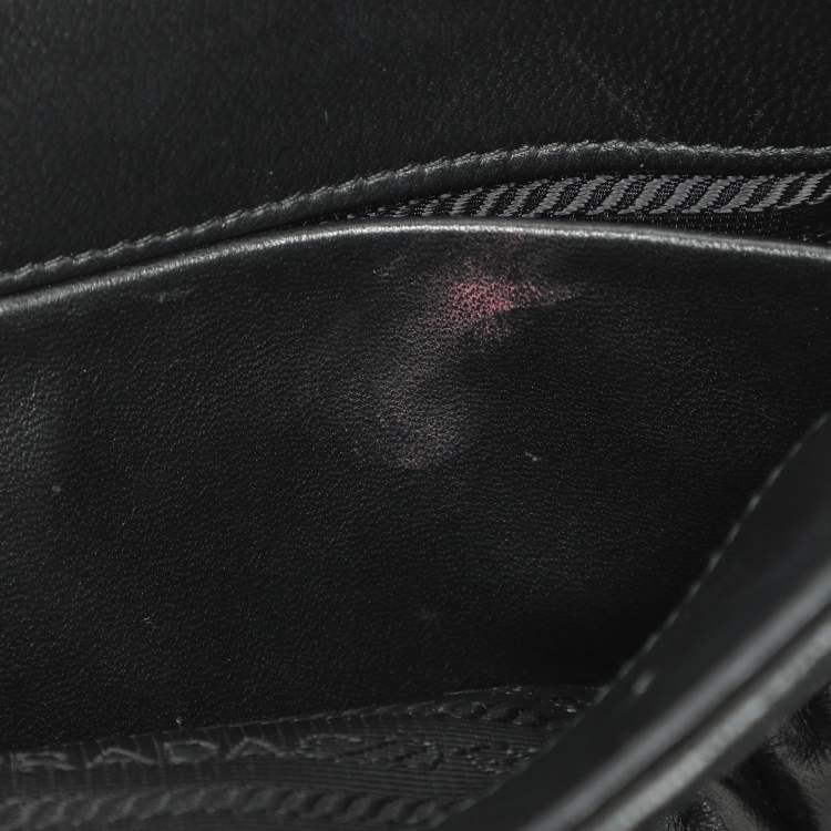 مملوكة مسبقًا Prada Black Nappa Gaufre Leather Tote