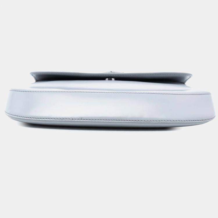 Pre Owned Prada Grey Mini Brushed Leather Cleo Flap