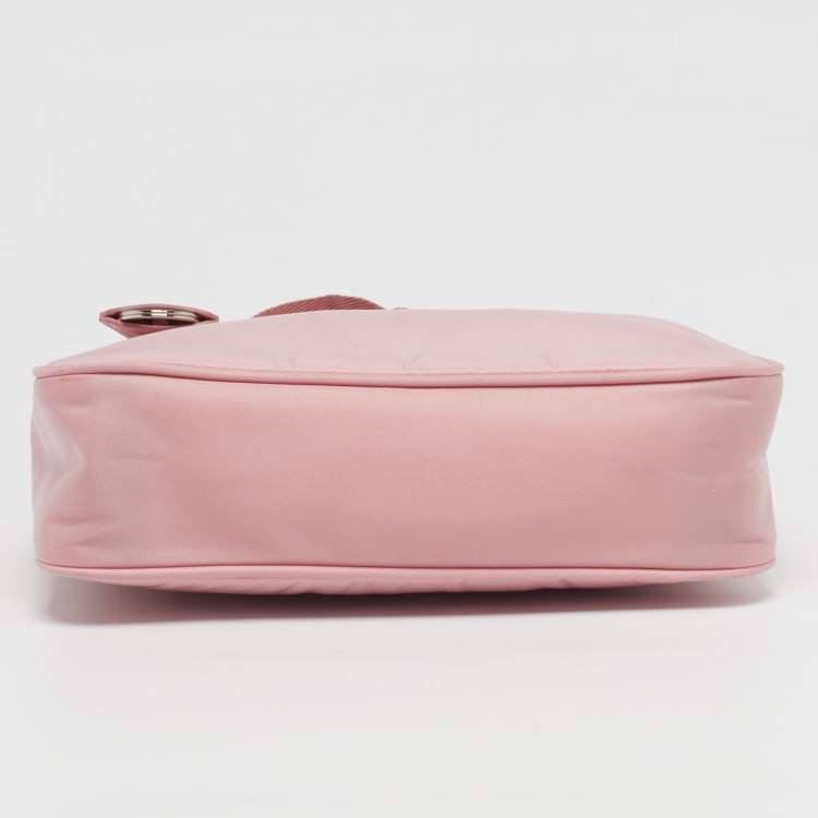 Pre Owned Prada Re-Edition 2000 Pink Nylon Shoulder Bag