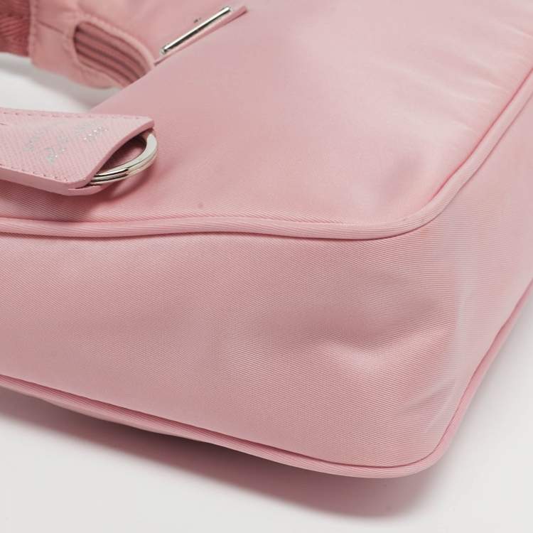 Pre Owned Prada Re-Edition 2000 Pink Nylon Shoulder Bag