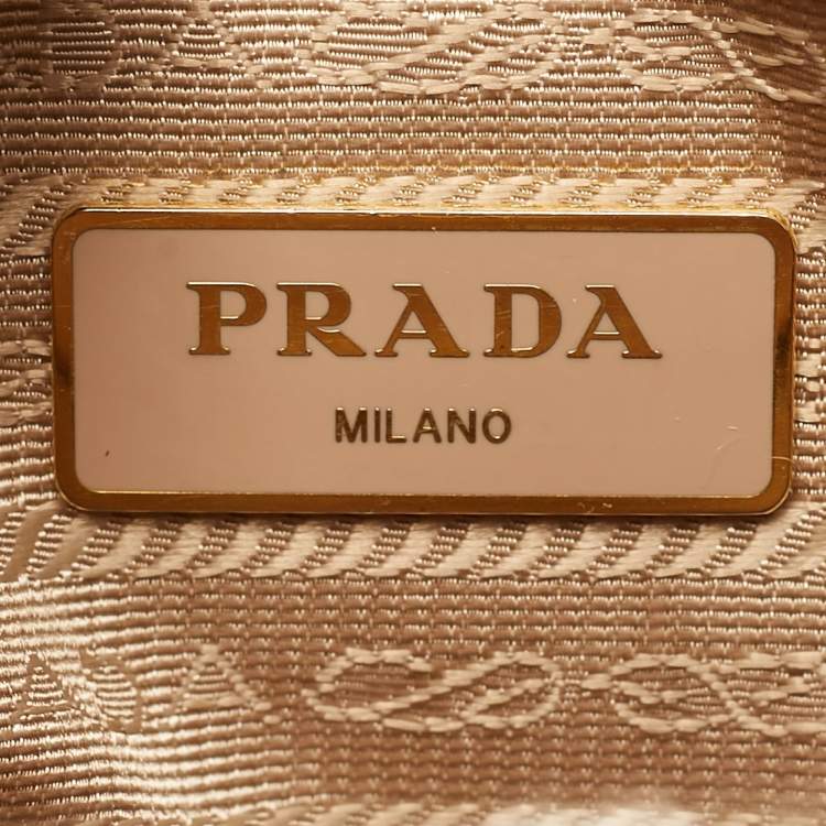 Pre Owned Prada Promenade Small Beige Saffiano Lux Leather Satchel