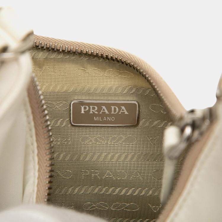 Pre Owned Prada White Re Nylon Re Edition 2005 Satchel
