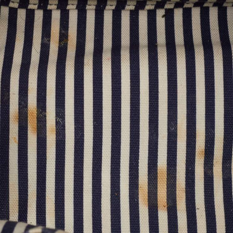 Pre Owned Prada Canapa Logo Blue Canvas Tote