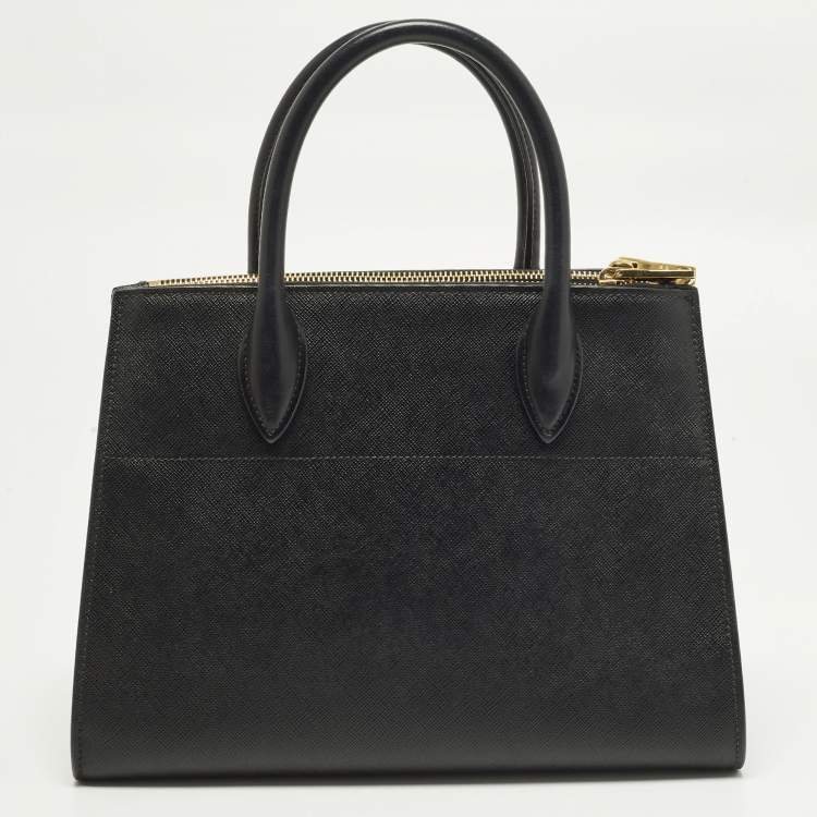 Pre Owned Prada Paradigme Black/Pink Saffiano Leather Tote