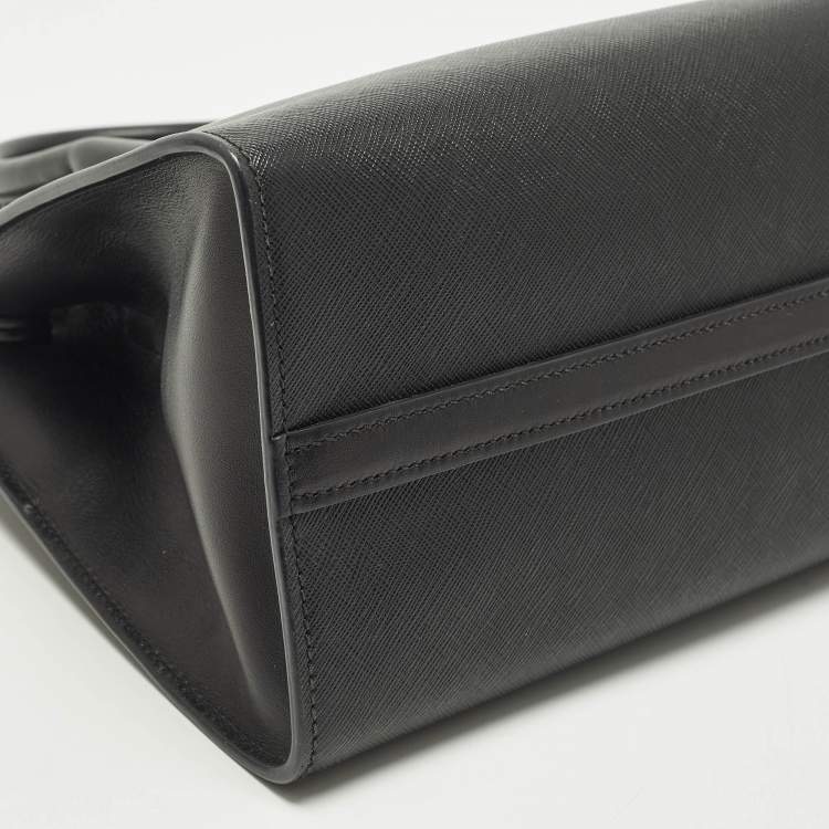 Pre Owned Prada Paradigme Black/Pink Saffiano Leather Tote