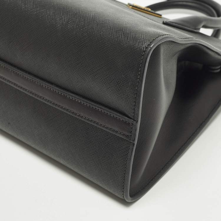 Pre Owned Prada Paradigme Black/Pink Saffiano Leather Tote