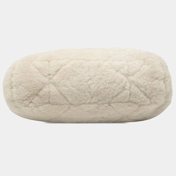 Pre Owned Prada White Quilted Shearling Padded Crossbody