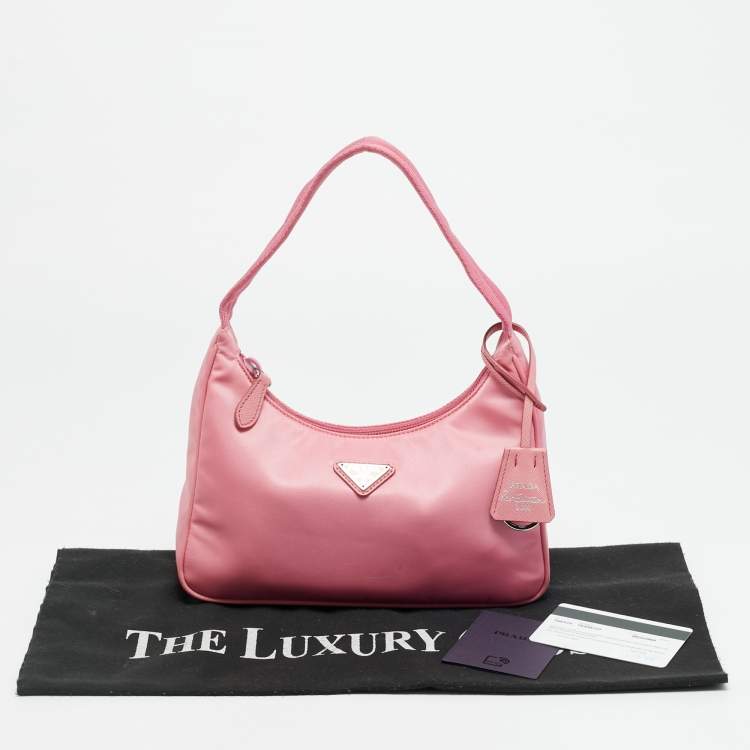 Pre Owned Prada Re-Edition 2000 Pink Nylon Shoulder Bag