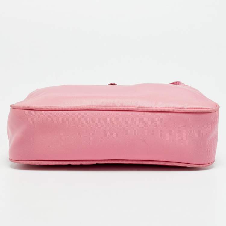 Pre Owned Prada Re-Edition 2000 Pink Nylon Shoulder Bag